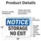 Signmission Storage No Exit, 18 in W x Rectangle, Vinyl Decal OS-2PACK-NS-D-1218-L-16622 - alternate 4